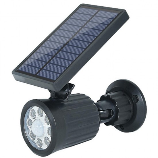 Solar Power 8 LED PIR Motion Sensor Spot Light Outdoor Waterproof Garden Lawn Wall Lamp