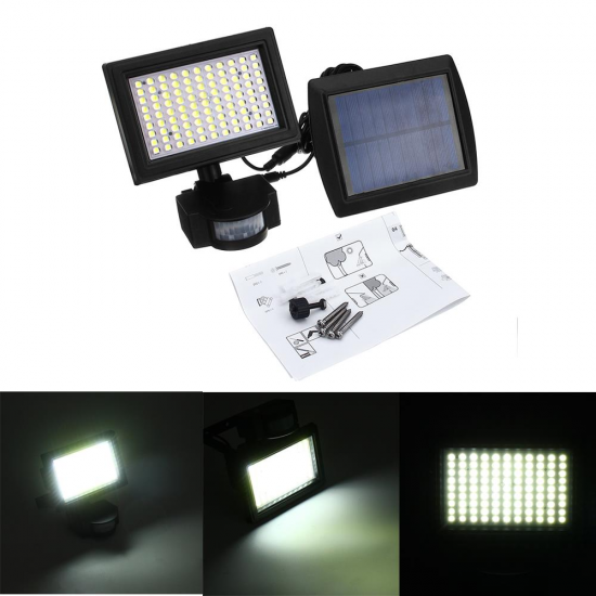 Solar Power 99 LED PIR Motion Sensor Flood Wall Light Waterproof Outdoor Garden Security Lamp