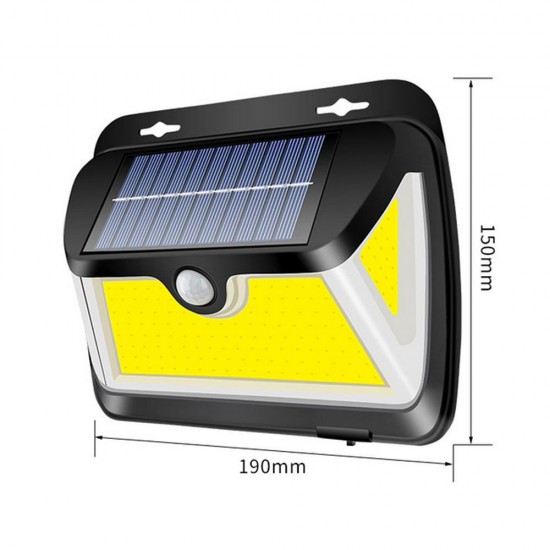 Solar Power COB LED PIR Motion Sensor Wall Light Outdoor Garden Yard Lamp Waterproof