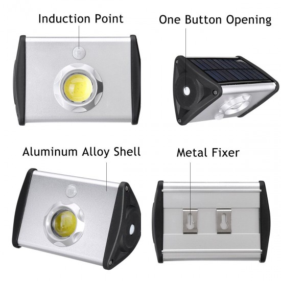 Solar Power COB Motion Sensor Garden Security Lamp Outdoor Waterproof Light