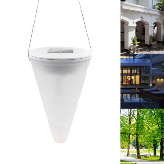 Solar Power Light Sensor Cone Shaped Hanging Flash Flame Light Waterproof for Outdoor Garden Decor