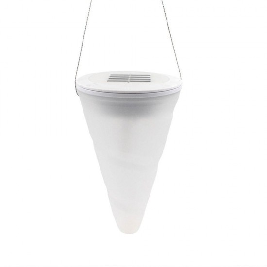 Solar Power Light Sensor Cone Shaped Hanging Flash Flame Light Waterproof for Outdoor Garden Decor