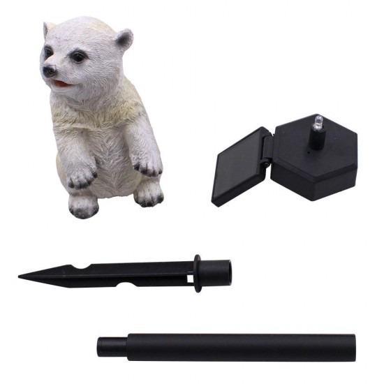 Solar Power Polar Bear Lawn Dector Garden Stake Landscape Lamp Outdoor Light