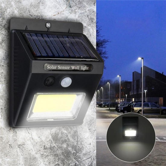 Solar Power Super Bright COB 24 LED PIR Motion Sensor Wall Light Outdoor Wireless Waterproof Lamp