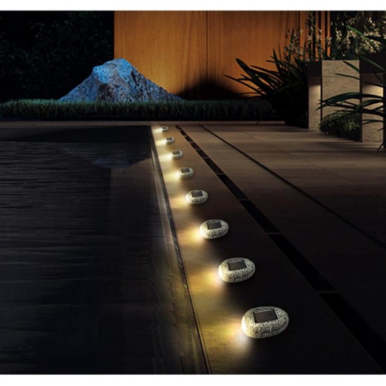 Solar Powered LED Stone Ground Path Light Outdoor Waterproof Garden Landscape Lawn Yard Driveway Lamp