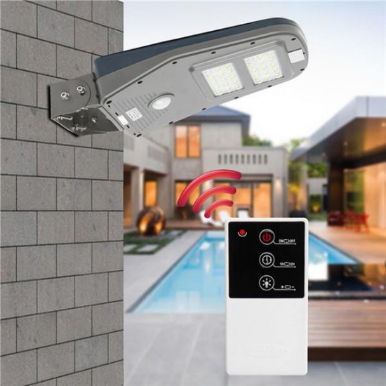 Solar Powered PIR Motion Sensor 30LED Street Light Waterproof Outdoor Wall Lamp with Remote