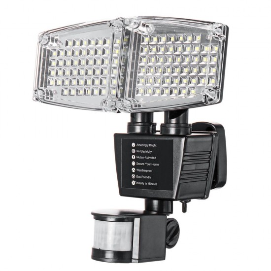 Solar Powered 100 LED 800LM Motion Sensor Light Adjustable Wall Light Waterproof Outdoor Garden Solar Powered 100 LED 800LM Motion Sensor Light Adjustable Wall Light Waterproof Outdoor Garden