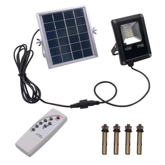 Solar Powered 10W 20LED SMD5730 Waterproof IP65 Remote+Timer+Light Control Flood Light