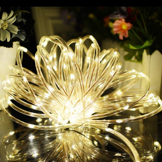 Solar Powered 120LEDs 8Modes Waterproof Fairy Copper Wire Rope String Light for Christmas