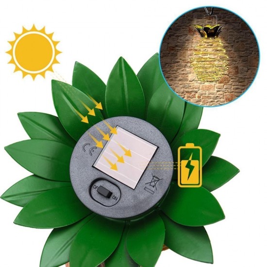 Solar Powered 25 LED Pineapple Light Hanging Fairy String Waterproof for Outdoor Garden Path Decor Solar Powered 25 LED Pineapple Light Hanging Fairy String Waterproof for Outdoor Garden Path Decor