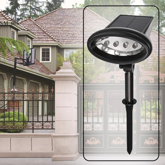Solar Powered 4 LED Lawn Light Outdoor Waterproof Wall Lamp Hallway Porch Fixture