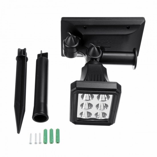 Solar Powered 5W 6 LED Lawn Lamp Colorful Spotlight Waterproof Outdoor Security Path Split Garden Light Solar Powered 5W 6 LED Lawn Lamp Colorful Spotlight Waterproof Outdoor Security Path Split Garden Light