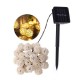 Solar Powered 6.5M 30 LED Rattan Balls Fairy String Lights Warm White/Multicolor Christmas Holiday Outdoor Waterproof Patio Garland Decorations Lights