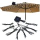 Solar Powered 72LED Patio Umbrella String Light Two Modes Waterproof Outdoor Festive Fairy Lamp