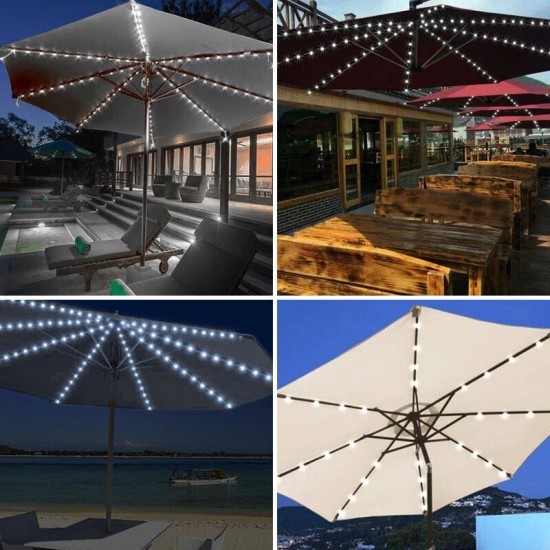 Solar Powered 72LED Patio Umbrella String Light Two Modes Waterproof Outdoor Festive Fairy Lamp Solar Powered 72LED Patio Umbrella String Light Two Modes Waterproof Outdoor Festive Fairy Lamp