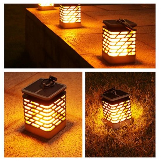 Solar Powered 75 LED Flame Effect Hanging Lantern Light Outdoor Waterproof Garden Lawn Tree Decor