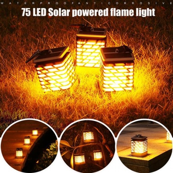 Solar Powered 75 LED Flame Lawn Lamp Waterproof Outdoor Garden Landscape Yard Decor Solar Powered 75 LED Flame Lawn Lamp Waterproof Outdoor Garden Landscape Yard Decor