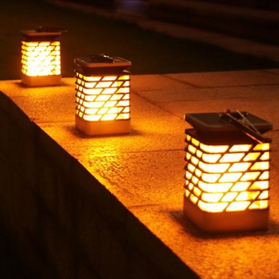 Solar Powered 75 LED Flame Lawn Lamp Waterproof Outdoor Garden Landscape Yard Decor