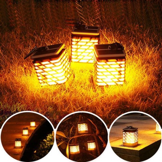 Solar Powered 75 LED Flame Lawn Lamp Waterproof Outdoor Garden Landscape Yard Decor