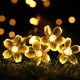 Solar Powered 7M LED Sakura Flower String Light Long Bright + Single Mode/7 Modes Outdoor Garden Blossom Lamp