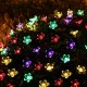 Solar Powered 7M LED Sakura Flower String Light Long Bright + Single Mode/7 Modes Outdoor Garden Blossom Lamp