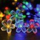 Solar Powered 7M LED Sakura Flower String Light Long Bright + Single Mode/7 Modes Outdoor Garden Blossom Lamp