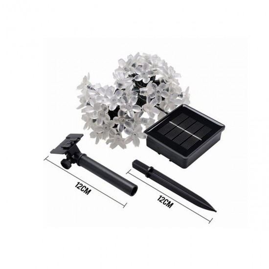 Solar Powered 7M LED Sakura Flower String Light Long Bright + Single Mode/7 Modes Outdoor Garden Blossom Lamp Solar Powered 7M LED Sakura Flower String Light Long Bright + Single Mode/7 Modes Outdoor Garden Blossom Lamp