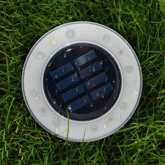 Solar Powered 8 LED Buried Lamp Round Underground Light Waterproof Outdoor Pathway Garden Yard Lawn Solar Powered 8 LED Buried Lamp Round Underground Light Waterproof Outdoor Pathway Garden Yard Lawn