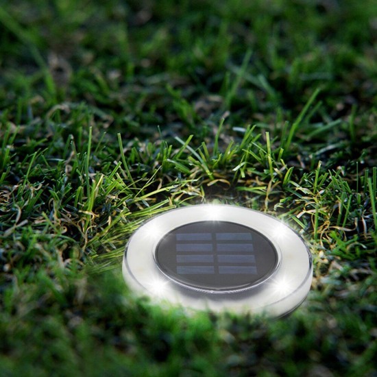 Solar Powered 8 LED Buried Lamp Round Underground Light Waterproof Outdoor Pathway Garden Yard Lawn Solar Powered 8 LED Buried Lamp Round Underground Light Waterproof Outdoor Pathway Garden Yard Lawn