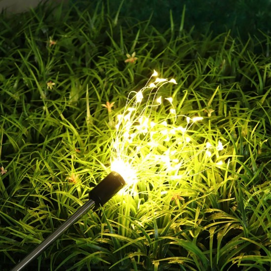 Solar Powered 8 Modes Warm White Sliver Wire Starburst Firework 90LED String Light for Christmas Wedding Garden Solar Powered 8 Modes Warm White Sliver Wire Starburst Firework 90LED String Light for Christmas Wedding Garden