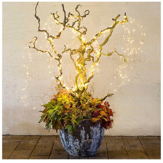 Solar Powered 8 Modes Waterpoof Warm White 200LED Tree Vine Copper Wire String Fairy Holiday Christmas Tree Decorations Lights Solar Powered 8 Modes Waterpoof Warm White 200LED Tree Vine Copper Wire String Fairy Holiday Christmas Tree Decorations Lights