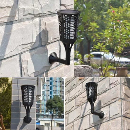 Solar Powered 96 LED Flame Lawn Light Outdoor Waterproof IP65 Garden Path Wall Torch Lamp