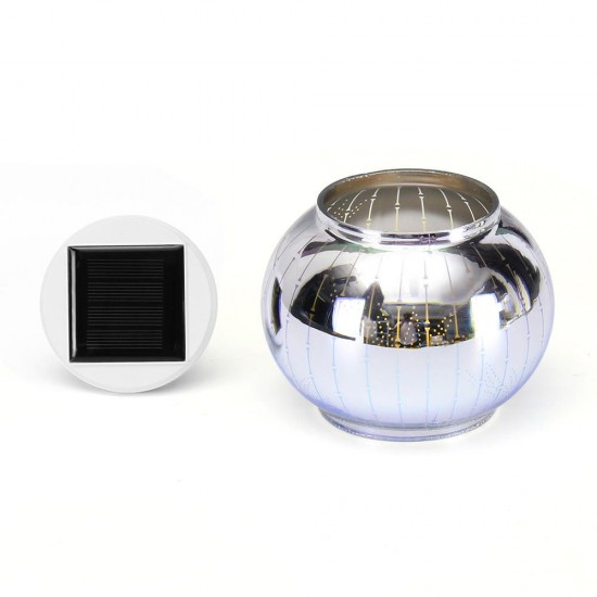 Solar Powered Colorful 3D Lantern Light Sensor LED Lawn Lamp for Garden Yard Outdoor