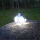 Solar Powered Deformable Outdoor LED Light Bulb Folding Ceiling Work Football UFO Lamp