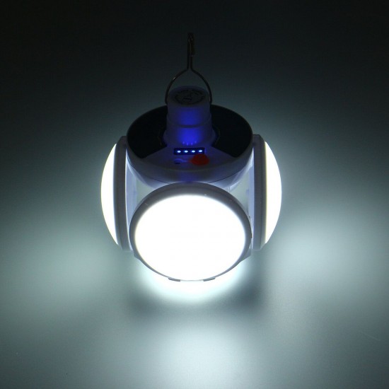Solar Powered Deformable Outdoor LED Light Bulb Folding Ceiling Work Football UFO Lamp