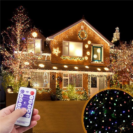 Solar Powered Dimmable 17M 8 Modes Timer 100 LED Fairy String Light Christmas Decor Remote Control Solar Powered Dimmable 17M 8 Modes Timer 100 LED Fairy String Light Christmas Decor Remote Control