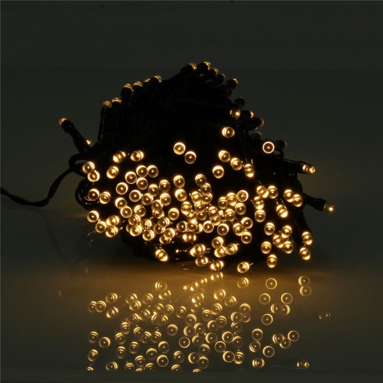 Solar Powered Dimmable 17M 8 Modes Timer 100 LED Fairy String Light Christmas Decor Remote Control