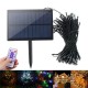 Solar Powered Dimmable 17M 8 Modes Timer 100 LED Fairy String Light Christmas Decor Remote Control