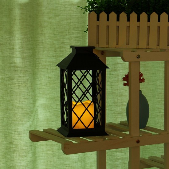 Solar Powered Garden Outdoor LED Light Waterproof Candle Lantern Hanging Garden Lamp