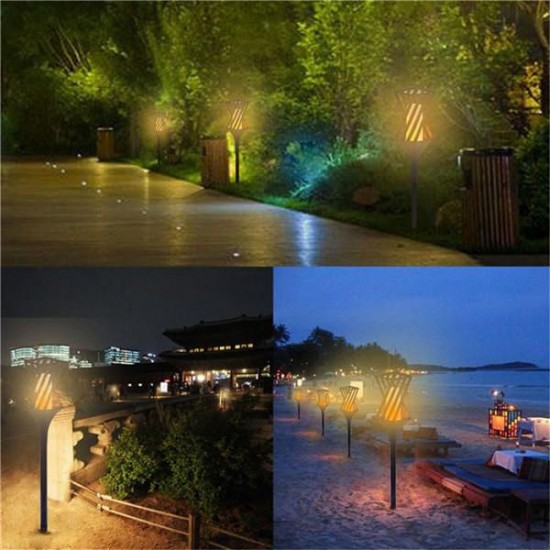 Solar Powered LED Flickering Landscape Lamp Waterproof Torch Light for Outdoor Garden Lawn Pathway