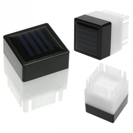 Solar Powered LED Square White Light For Fence Post Pool Garden Outdoor Decor