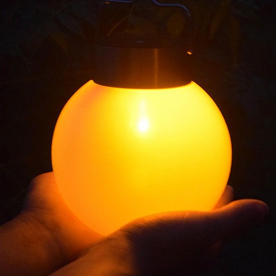 Solar Powered Light Control Waterproof Ball Shaped Flame Hanging Light for Garden Landscape Decor