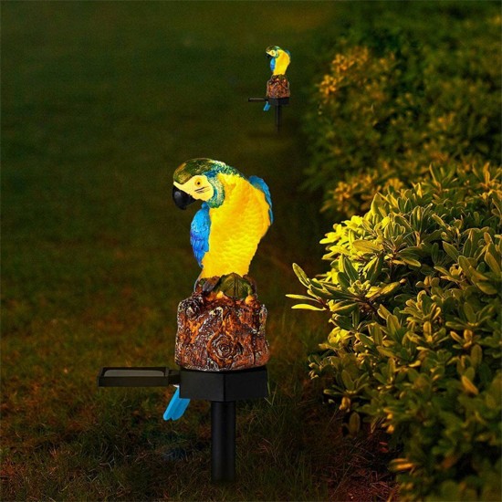 Solar Powered Parrot LED Landscape Lamp Waterproof Garden Outdoor Path Light