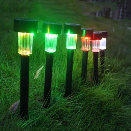 Solar Powered Plastic LED Lawn Light Waterproof Outdoor Garden Landscape Yard Path Lamp