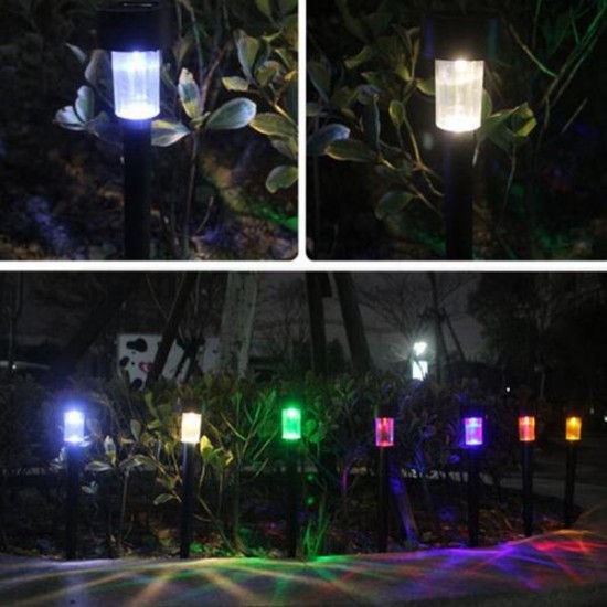 Solar Powered Plastic LED Lawn Light Waterproof Outdoor Garden Landscape Yard Path Lamp