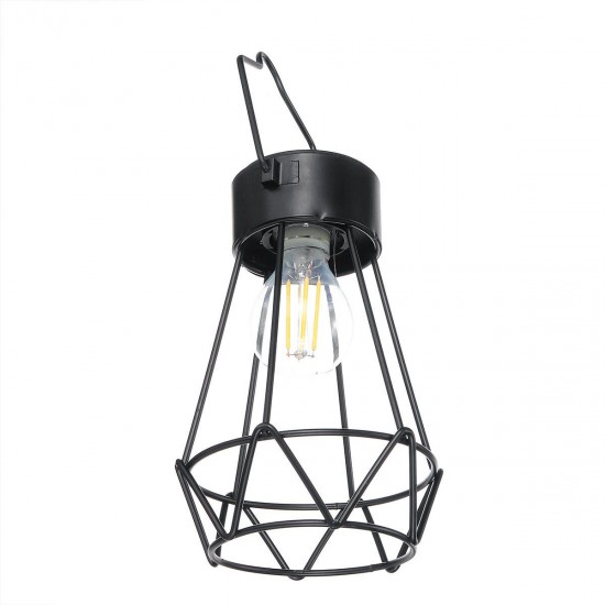 Solar Powered Retro Vintage Hanging Metal Cage Light Outdoor Garden Lantern With Bulb Solar Powered Retro Vintage Hanging Metal Cage Light Outdoor Garden Lantern With Bulb