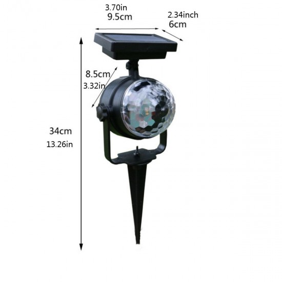 Solar Powered Rotating LED Projection Light Colorful Garden Lawn Lamp Waterproof Outdoor Lighting