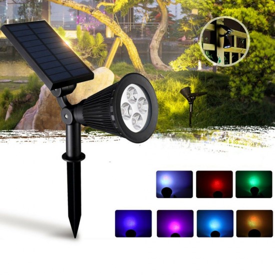 Solar Powered Spot 7 Color Adjustable LED Spotlight IP65 Outdoor Security Lawn Light Split Lamp Solar Powered Spot 7 Color Adjustable LED Spotlight IP65 Outdoor Security Lawn Light Split Lamp