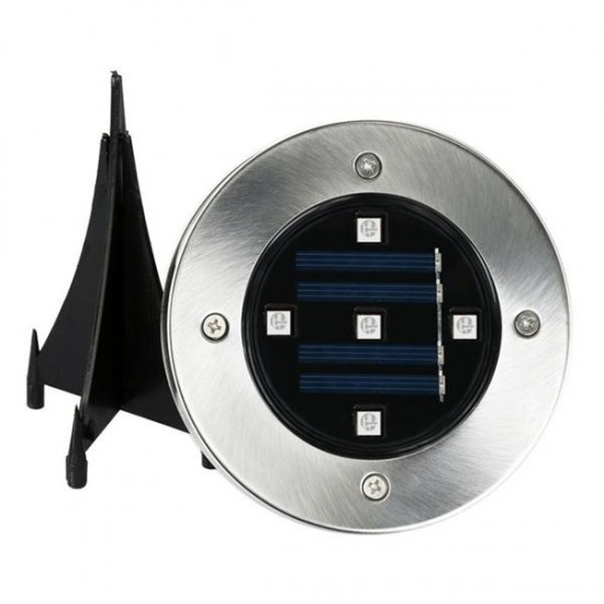 Solar Powered Stainless 5 LED Ground Buried Light Waterproof for Outdoor Garden Path Decor Solar Powered Stainless 5 LED Ground Buried Light Waterproof for Outdoor Garden Path Decor