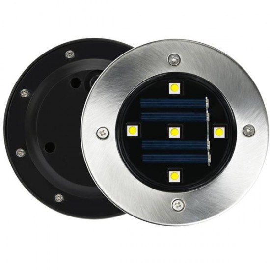 Solar Powered Stainless 5 LED Ground Buried Light Waterproof for Outdoor Garden Path Decor Solar Powered Stainless 5 LED Ground Buried Light Waterproof for Outdoor Garden Path Decor